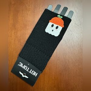 Bundle 2 Items for $15! Hot Topic Black Pumpkin Ghost Fingerless Gloves